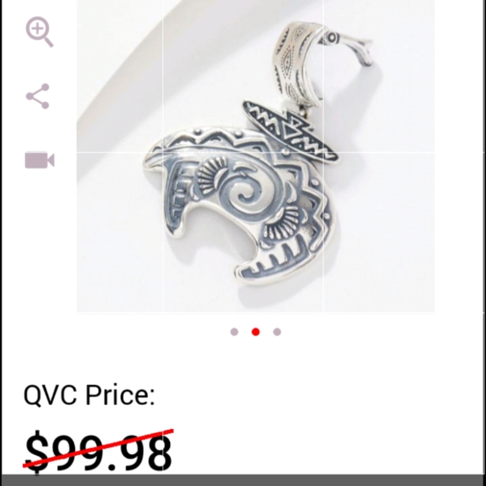 QVC American West-Sterling Silver Etched Bear--NWT-NEVER WORN See Info Attached
